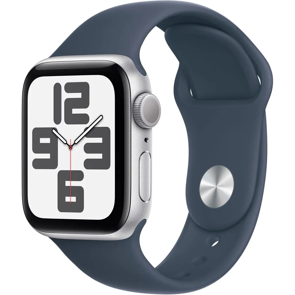 Смарт-часы Apple Watch SE 2 GPS 40mm Silver Aluminium Case with Storm Blue Sport Band S/M (MRE13QP/A) UA