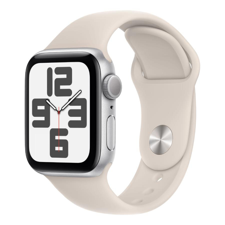Смарт-часы Apple Watch SE 2023 40mm (GPS) Silver Aluminum Case w. Starlight Sport Band - Size M/L (MT2V3)