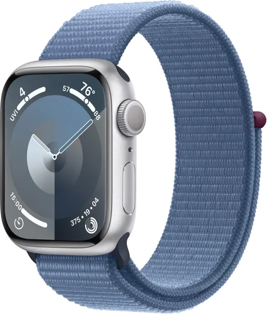 Смарт-часы Apple Watch Series 9 GPS 41mm Starlight Aluminium with Winter Blue Sport Loop (MR9K3)