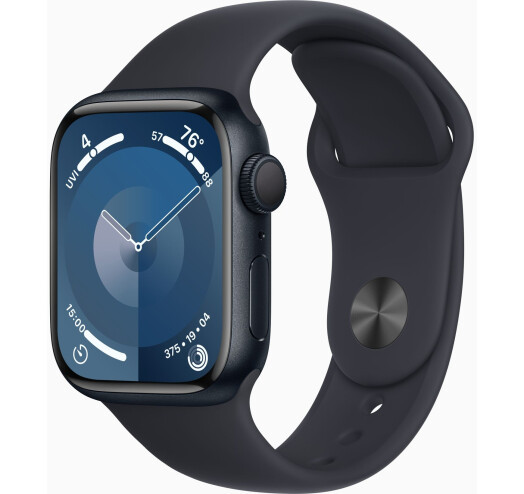 Смарт-годинник Apple Watch Series 9 GPS 41mm Midnight Aluminium Case with Midnight Sport Band - S/M