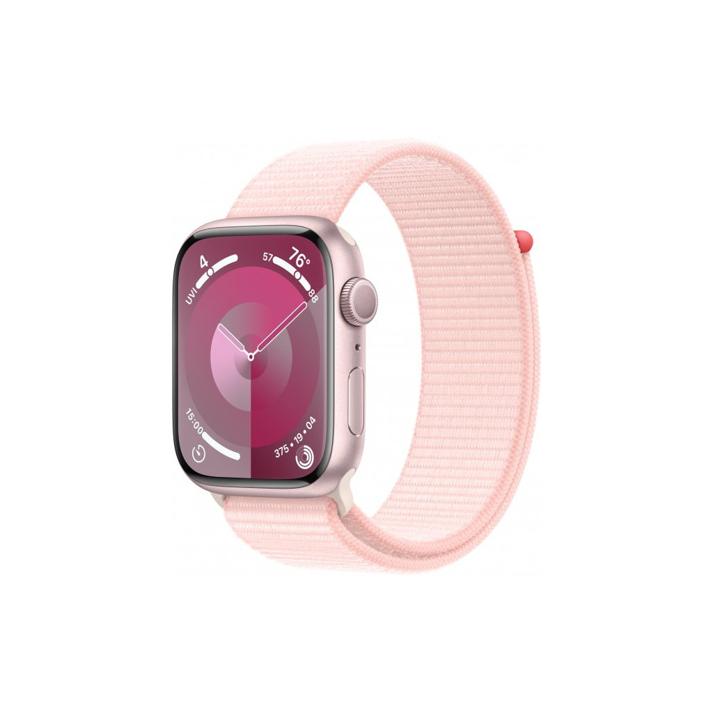Смарт-годинник Apple Watch Series 9 GPS 41mm Pink Aluminium Case with Light Pink Sport Loop (MR953QP/A) UA