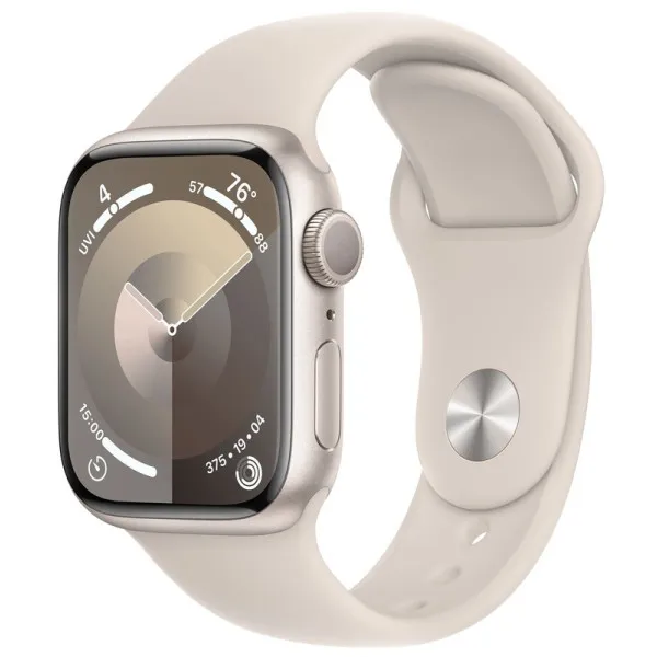 Смарт-годинник Apple Watch Series 9 LTE 45mm Starlight Aluminum Case with Starlight Sport Band - M/L (MRM93)