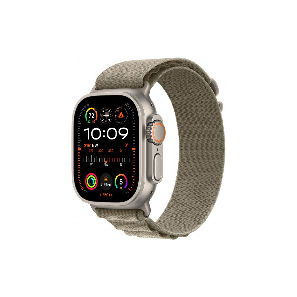 Смарт-годинник Apple Watch Ultra 2 GPS + Cellular, 49mm Titanium Case with Olive Alpine Loop - Small (MREX3UL/A) UA