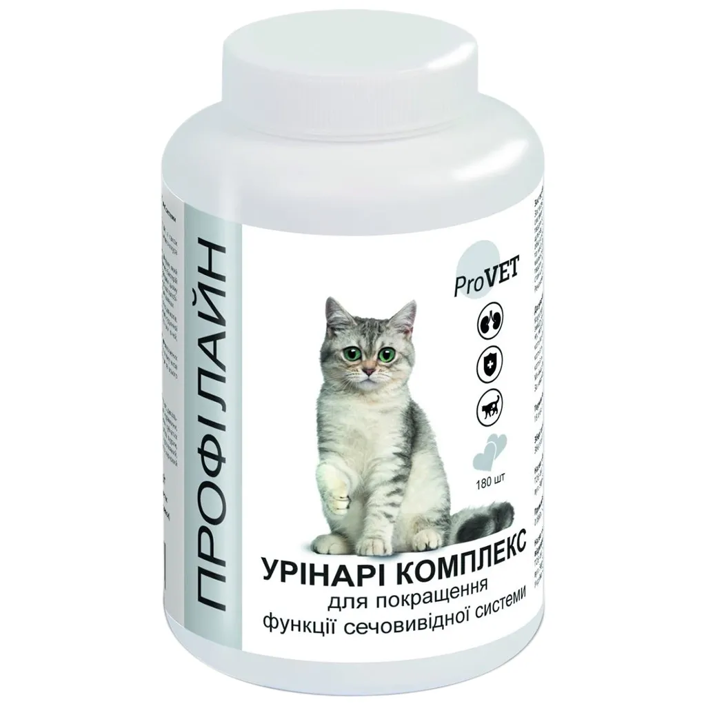 Вітамін для котів ProVET УРІНАРІ покращення сечовивідної системи 180 табл (4823082418800)