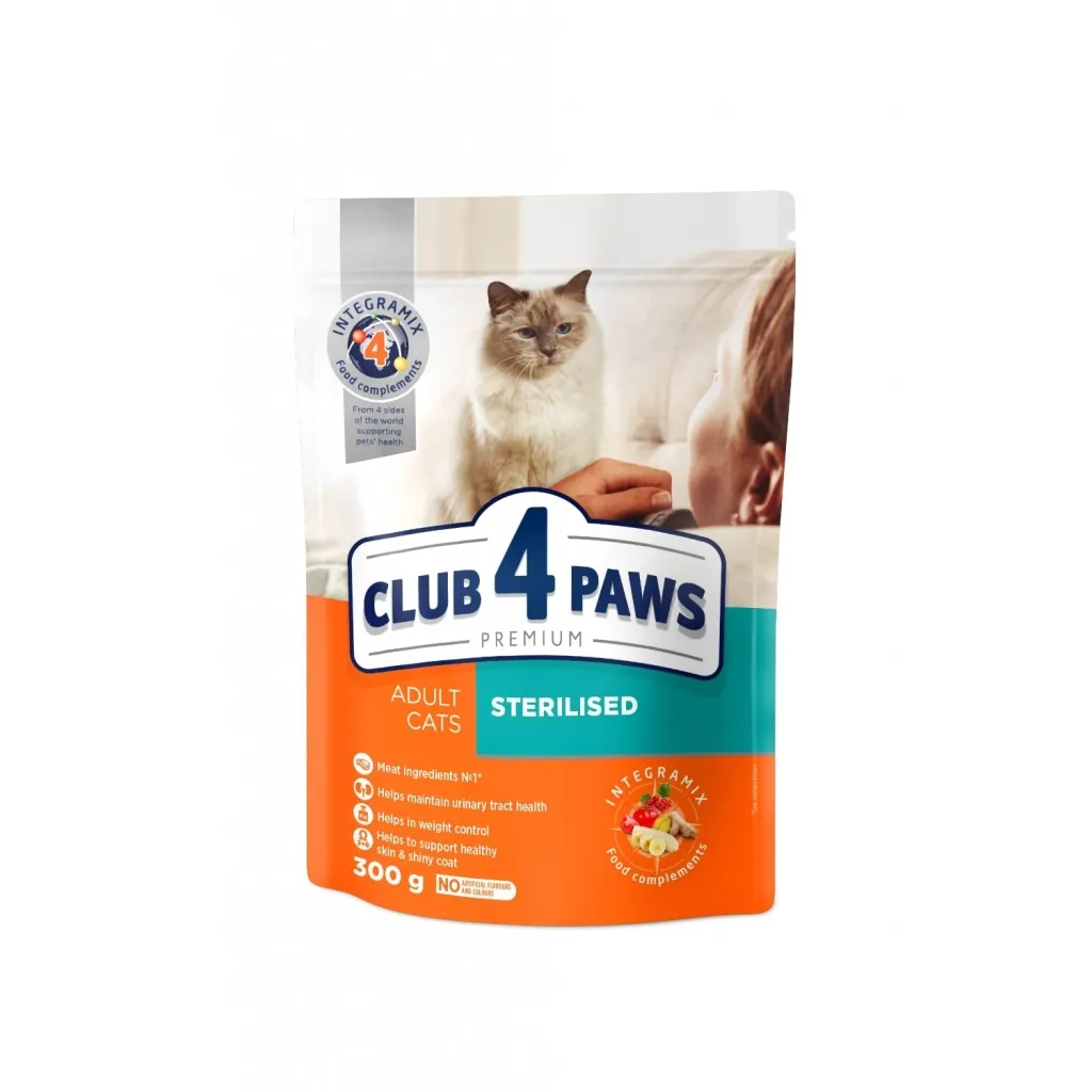 Сухий корм для котів Club 4 Paws Преміум. стерилізованих 300 г (4820083909252)