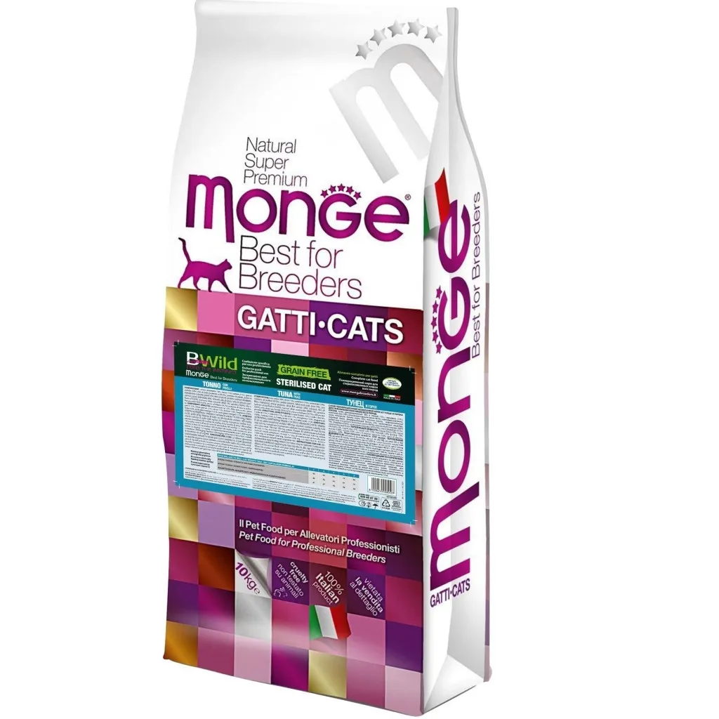 Сухий корм для котів Monge Cat Bwild Grain Free Sterilised Тунець 10 кг (8009470005197)
