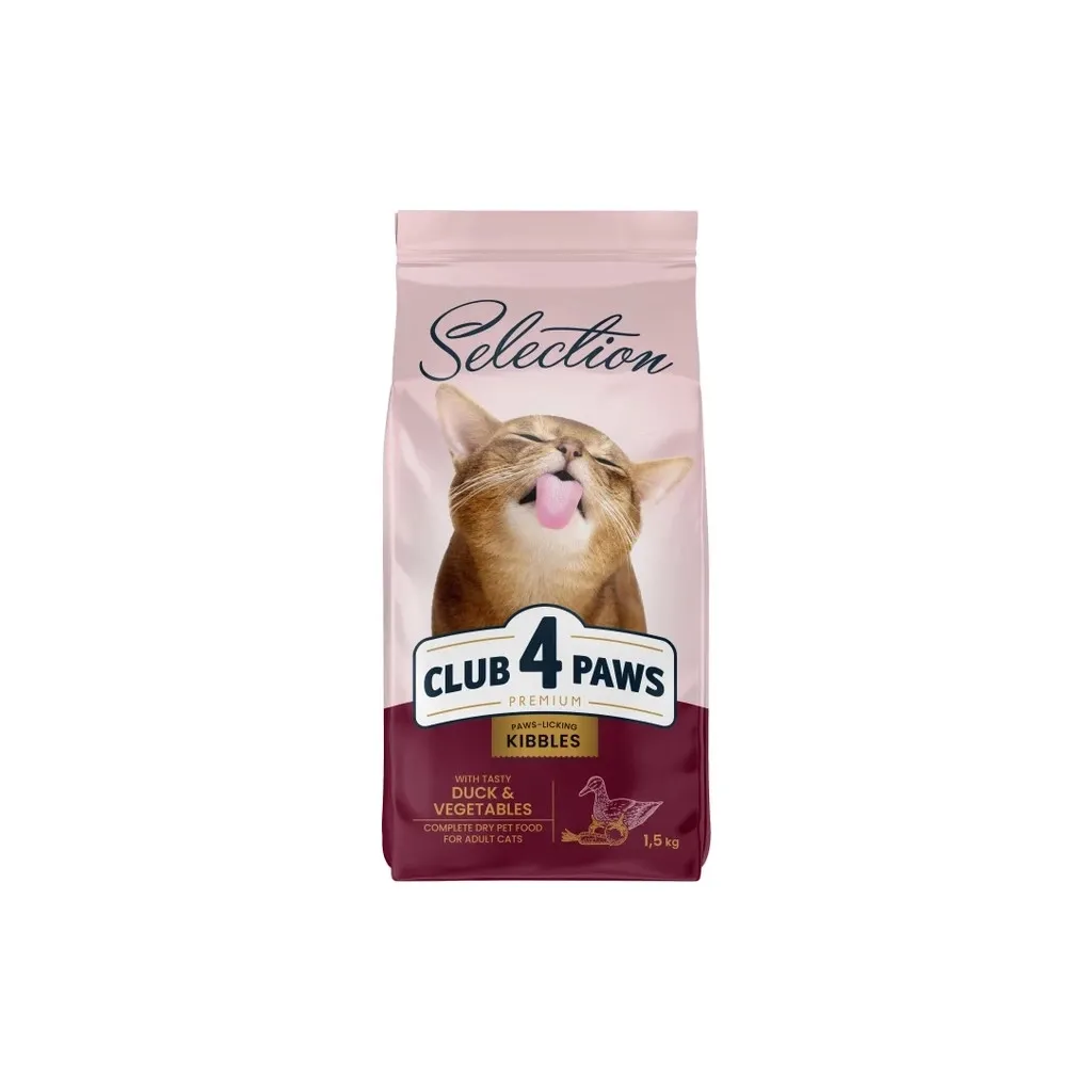 Сухий корм для котів Club 4 Paws Selection Преміум З качкою та овочами 1.5 кг (4820215369145)