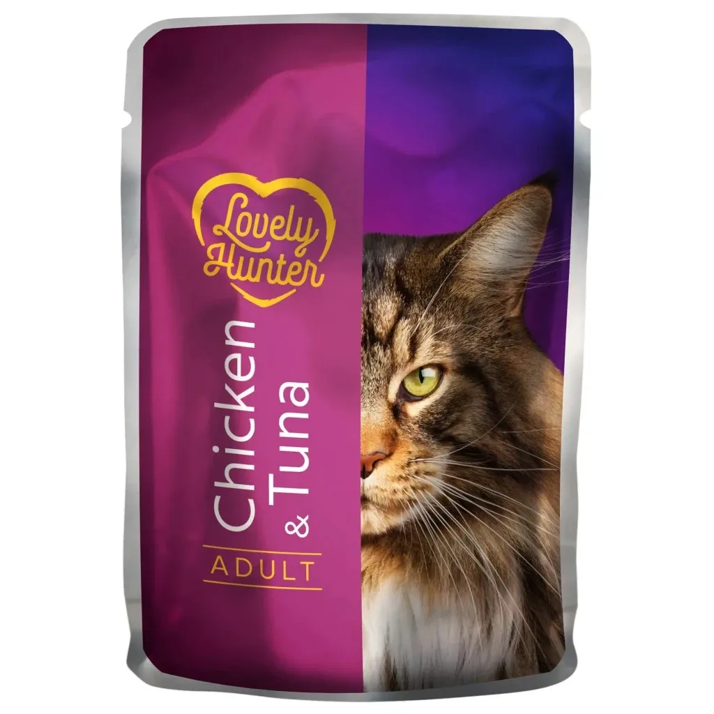 Вологий корм для котів Lovely Hunter With chicken and tuna for cats 85 г (LHU45473)