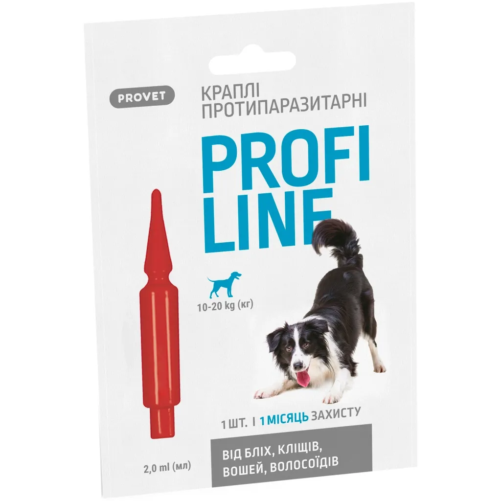 Крапля для тварин ProVET Profiline інсектоакарицид собак 10-20 кг 1/2 мл (4823082431076)