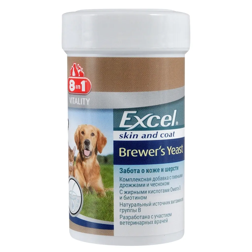 Таблетка для тварин 8in1 Excel Brewers Yeast Пивні дріжджі 140 шт (4048422109495)
