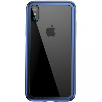 Бампер Baseus Hard And Soft Border для iPhone X, Dark blue