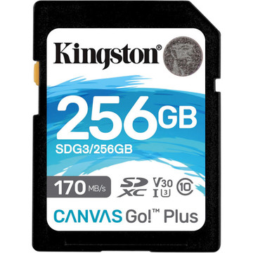 Карта пам'яті  Kingston 256 GB SDXC class 10 UHS-I U3 Canvas Go! Plus (SDG3/256GB)