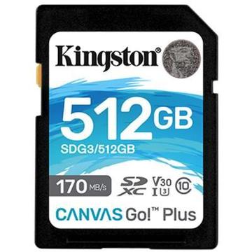 Карта пам'яті  Kingston 512GB SD class 10 UHS-I U3 Canvas Go Plus (SDG3/512GB)