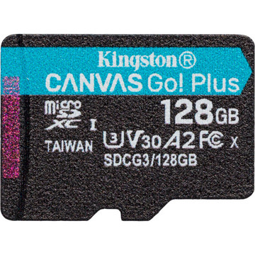 Карта пам'яті  Kingston 128GB C10 UHS-I U3 Canvas Go Plus