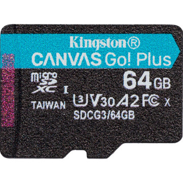 Карта пам'яті  Kingston 64GB C10 UHS-I U3 Canvas Go Plus