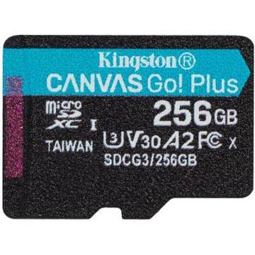 Карта пам'яті  Kingston 256GB class 10 A2 U3 V30 Canvas Go Plus (SDCG3/256GBSP)