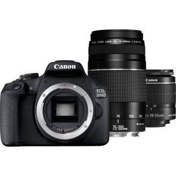 Фотоаппарат Canon EOS 2000D 18-55 + 75-300 kit (2728C021AA)