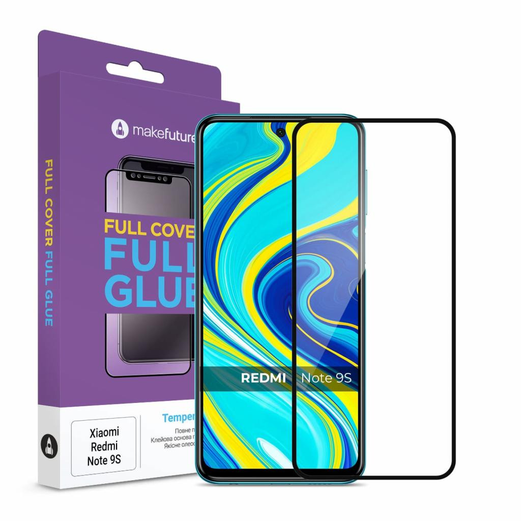 Захисне скло та плівка MakeFuture для Xiaomi Redmi Note 9S Full Cover Full Glue, 0.25mm (MGF-XRN9S)