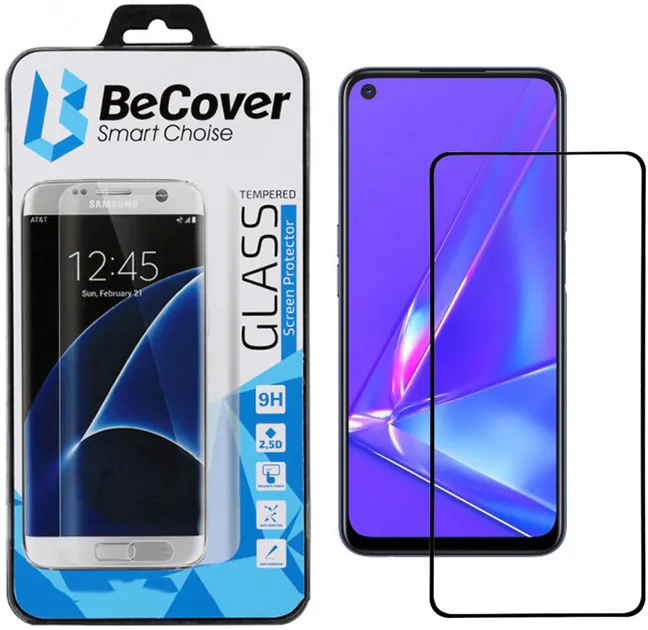 Защитное стекло BeCover Oppo A72 Black (705108)