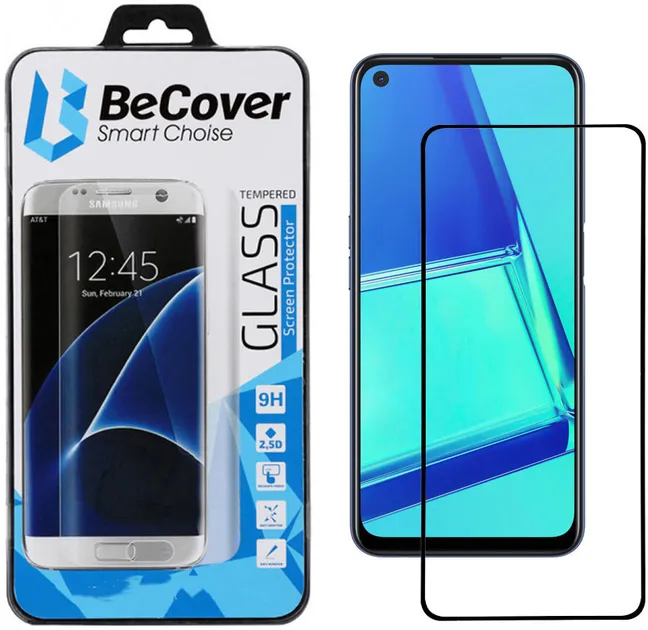 Защитное стекло BeCover Oppo A52 Black (705107)