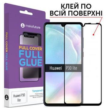 Защитное стекло и пленка  MakeFuture для Huawei P30 Lite Black Full Cover Full Glue (MGF-HUP30L)