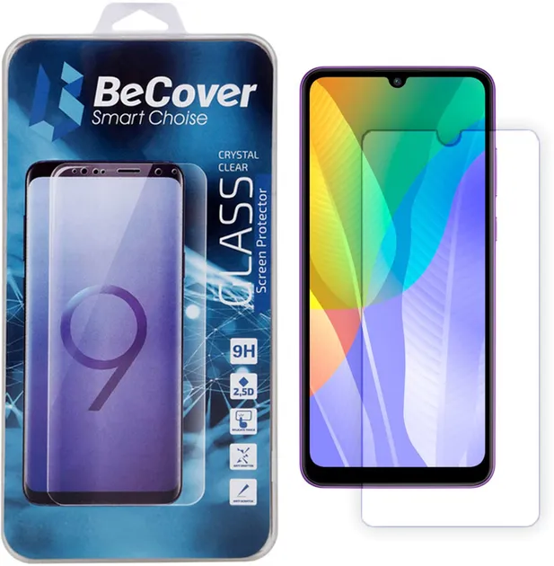 Защитное стекло BeCover Huawei Y6p Crystal Clear Glass (705038)