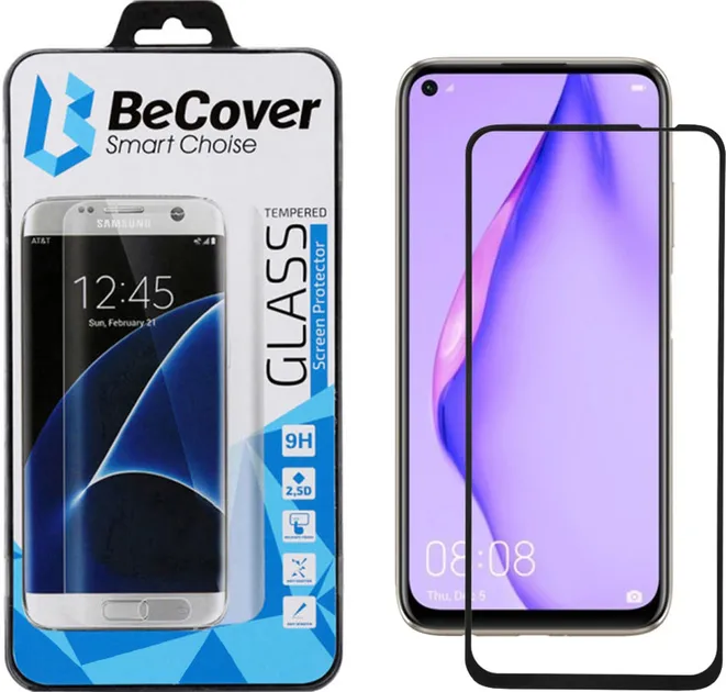 Защитное стекло BeCover Huawei P40 Lite / Nova 6 SE / Nova 7i Black (704824)