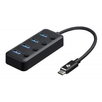 USB Хаб 2E Type-C to 4xUSB3.0, with switch, 0.25 м (2E-W1406)