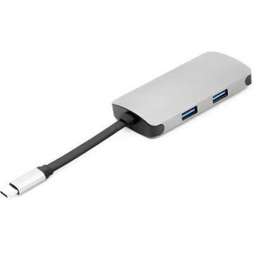 Кабель  PowerPlant Type-C - HDMI 4K, USB 3.0, USB Type-C, RJ45 (CA911691)