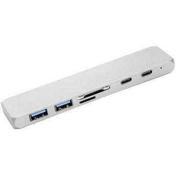 USB Хаб PowerPlant Type-C - HDMI 4K, USB 3.0, USB Type-C, SD, microSD (CA911684)