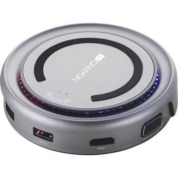Док-станція CANYON Docking Station with 5 port, with wireless charger 10W, Inpu (CNS-TDS07DG)
