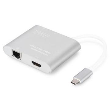 Док-станція DIGITUS USB Type-C USB 3.0 to 4K HDMI, 2xUSB 3.0, Gigabit Ethernet (DA-70847)