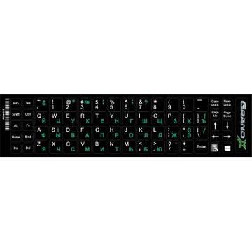Аксесуар для ноутбуків Grand-X 68 keys Cyrillic green, Latin white (GXDPGW)