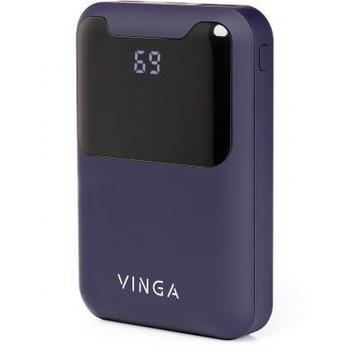 Зовнішній акумулятор Vinga 10000 mAh Display soft touch purple (BTPB0310LEDROP)