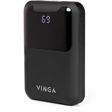 Внешний аккумулятор Vinga 10000 mAh Display soft touch black (BTPB0310LEDROBK)