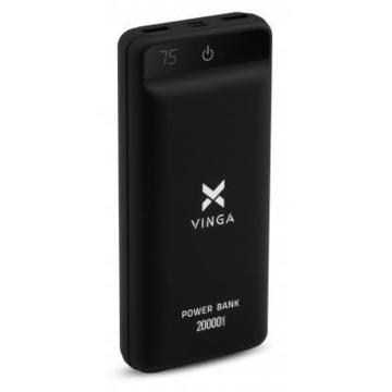 Зовнішній акумулятор Vinga 20000 mAh Black (VPB2QLSBK)