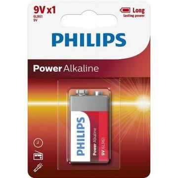 Батарейка PHILIPS Крона 6LR61 Power Alkaline*1 (6LR61P1B/10)