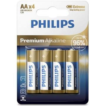 Батарейка PHILIPS AA LR6 Premium Alkaline * 4 (LR6M4B/10)