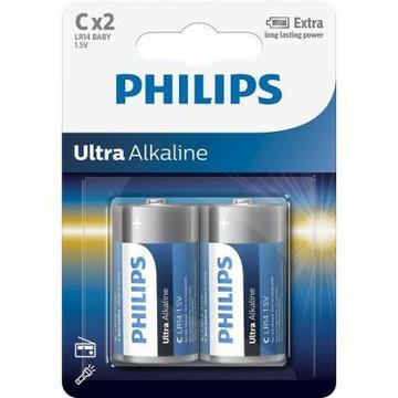 Батарейка PHILIPS C LR14 Ultra Alkaline * 2 (LR14E2B/10)