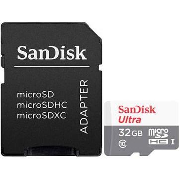 Карта памяти SanDisk 32GB UHS-I Class 10 Ultra R100/W10MB/s + SD-адаптер (SDSQUNR-032G-GN3MA)