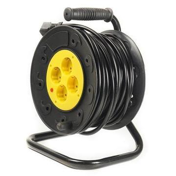 Сетевой фильтр PowerPlant JY-2002/30 (PPRA10M300S4) 4 розетки, 30 м, Balck\Yellow