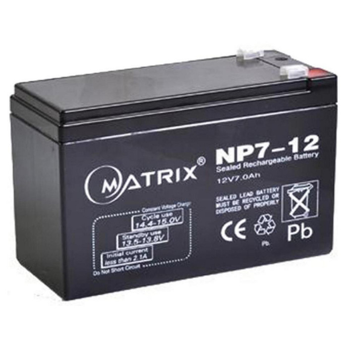Акумуляторна батарея для ДБЖ Matrix 12V 7AH (NP7-12)