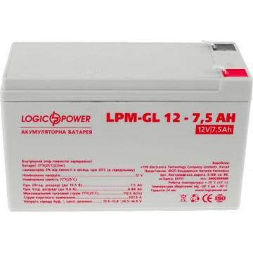Акумуляторна батарея для ДБЖ LogicPower LPM-GL 12В 7.5Ач (6562)