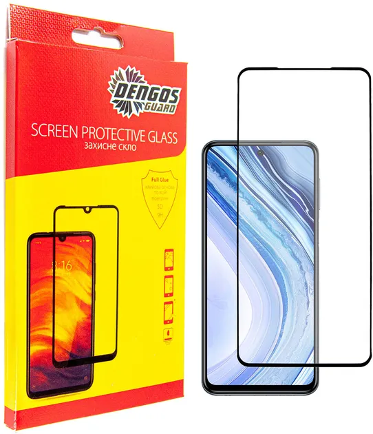 Захисне скло DENGOS Full Glue Xiaomi Redmi Note 9 Pro/9 Pro Max (TGFG-111) (TGFG-111)