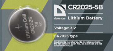 Батарейка CR2025 Defender blister 5 pcs
