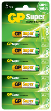 Аккумуляторная батарея для ИБП GP LR3/AAA Super Alkaline Blister/5pcs