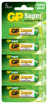 Батарейка GP LR6/AA 1.5V Super Alkaline Blister/5pcs