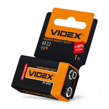 Батарейка Videx 6F22/9V Blister/1pcs