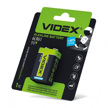 Батарейка Videx 6LR61/9V  Blister/1pcs