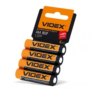 Батарейка Videx R03P/AAA Blister/4pcs SHRINK CARD